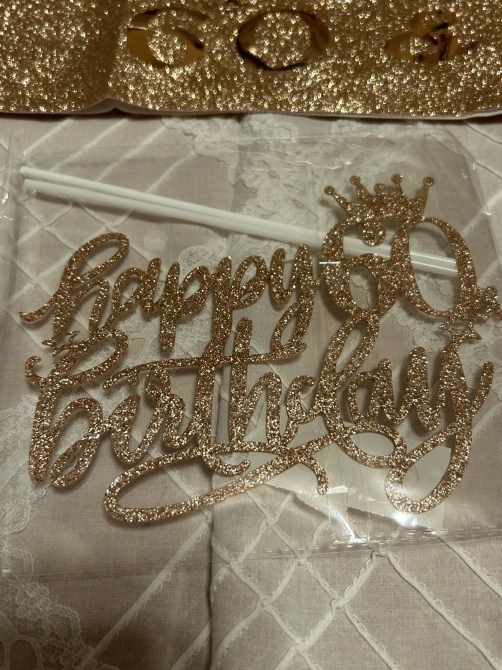 60 & Fabulous Birthday Celebration Sash Crown Candles Cake Topper & Balloon New - Picture 2 of 11